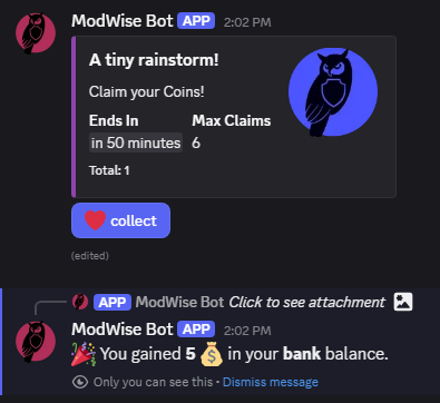 Rain reward claim and balance update